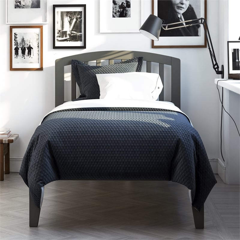 Richmond Twin XL Solid Wood Platform Bed in Grey