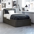 Richmond Twin XL Wood Platform Bed with Footboard & Storage Drawers in Grey