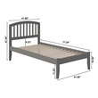 Richmond Twin Solid Wood Platform Bed in Grey