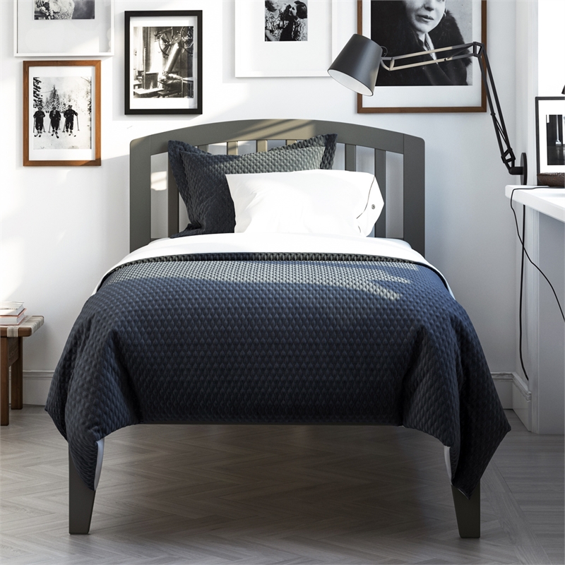 Richmond Twin Solid Wood Platform Bed in Grey