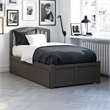 Richmond Twin Wood Platform Bed with Footboard and Twin Trundle in Grey