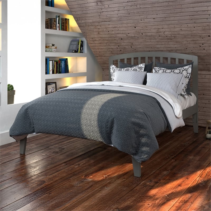 Richmond Full Solid Wood Platform Bed in Grey