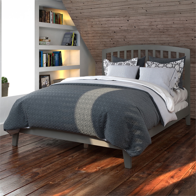 Richmond Full Solid Wood Foundation Bed in Grey