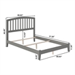 Richmond Full Solid Wood Foundation Bed in Grey