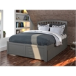 AFI Richmond Full Wood Platform Bed with Twin Trundle and USB Charger in Grey