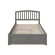 AFI Richmond Full Wood Platform Bed with Twin Trundle and USB Charger in Grey