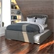 Richmond Full Wood Platform Bed with Footboard and Twin Trundle in Grey