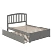 Richmond Full Wood Platform Bed with Footboard and Twin Trundle in Grey