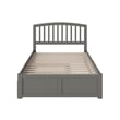 Richmond Full Wood Platform Bed with Footboard and Twin Trundle in Grey