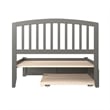 Richmond Full Wood Platform Bed with Footboard and Twin Trundle in Grey