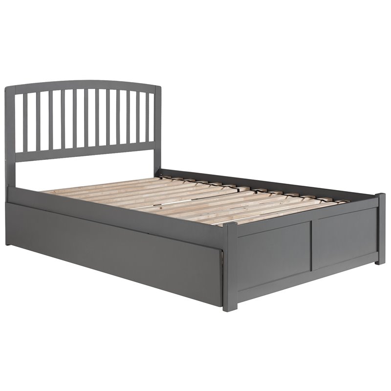 AFI Richmond Full Platform Bed with Trundle in Gray | Cymax Business