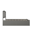 Richmond Full Wood Platform Bed with Footboard and Storage Drawers in Grey