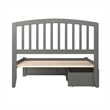 Richmond Full Wood Platform Bed with Footboard and Storage Drawers in Grey