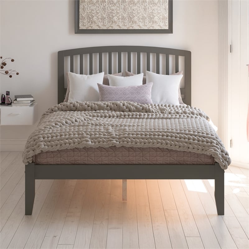 Richmond Queen Solid Wood Platform Bed in Grey