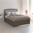 Richmond Queen Wood Platform Bed with Footboard and Storage Drawers in Grey