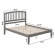 Richmond King Solid Wood Platform Bed in Grey