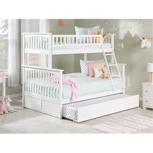 afi columbia bunk bed with trundle in white