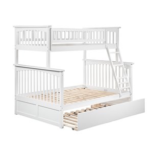 afi columbia bunk bed with trundle in white
