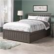 Mission Full Wood Platform Bed with Matching Footboard & Full Trundle in Grey