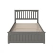 Mission Full Wood Platform Bed with Matching Footboard & Full Trundle in Grey