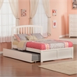 Richmond Full Wood Platform Bed with Footboard and Full Trundle in White