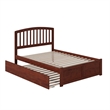 Richmond Full Wood Platform Bed with Footboard and Full Trundle in Walnut