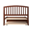 Richmond Full Wood Platform Bed with Footboard and Full Trundle in Walnut