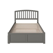 Richmond Full Wood Platform Bed with Footboard and Full Trundle in Grey