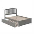 Richmond Full Wood Platform Bed with Footboard and Full Trundle in Grey