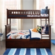 AFI Columbia Twin over Full Solid Wood Bunk Bed with Trundle in Walnut