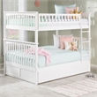 AFI Columbia Full over Full Solid Wood Bunk Bed with Trundle in White