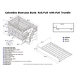 AFI Columbia Full Over Full Wood Staircase Trundle Bunk Bed in White