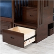 AFI Columbia Full Over Full Wood Staircase Trundle Bunk Bed in Walnut