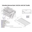 AFI Columbia Full Over Full Wood Staircase Trundle Bunk Bed in Walnut