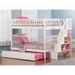 AFI Woodland Solid Wood Full over Full Bunk Bed with Full Trundle in White