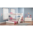AFI Woodland Solid Wood Full over Full Bunk Bed with Full Trundle in White