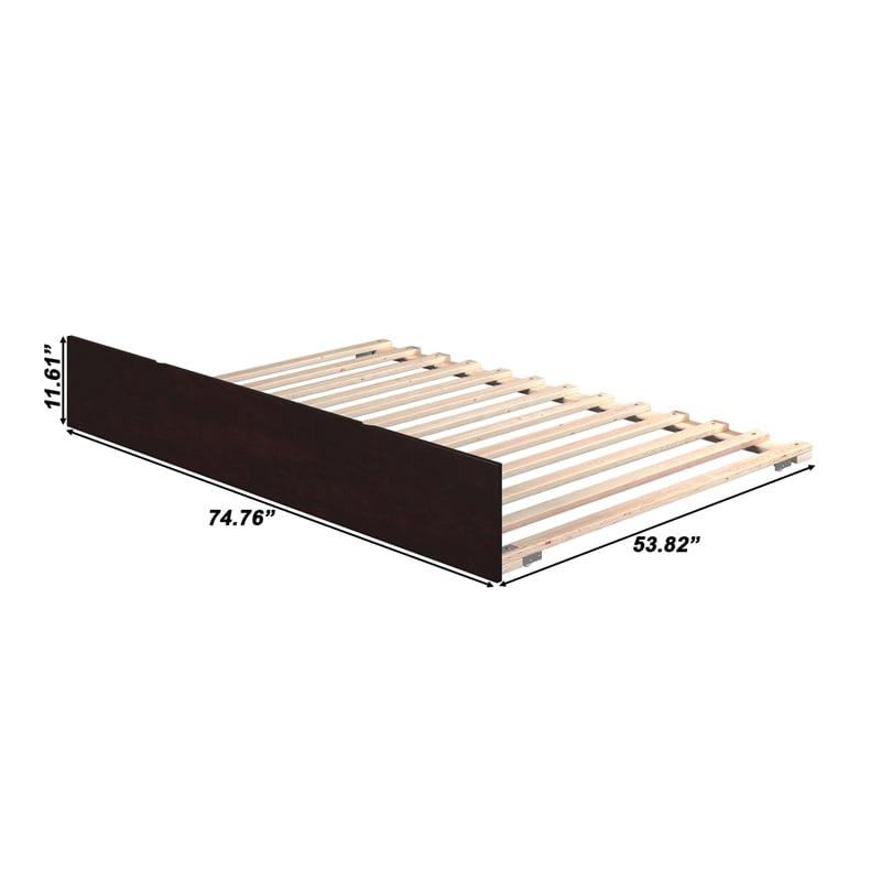 AFI Urban Solid Wood Mid-Century Full Size Trundle in Espresso