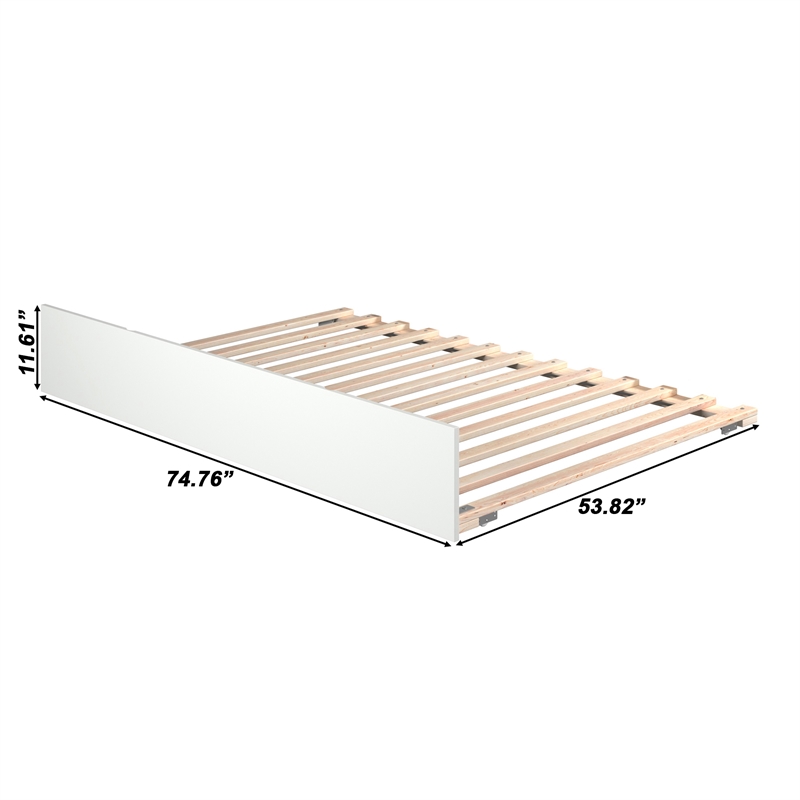 AFI Urban Full Size Solid Wood Mid-Century Modern Trundle in White