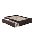 AFI Concord Full Solid Wood Platform Bed with Full Trundle in Espresso