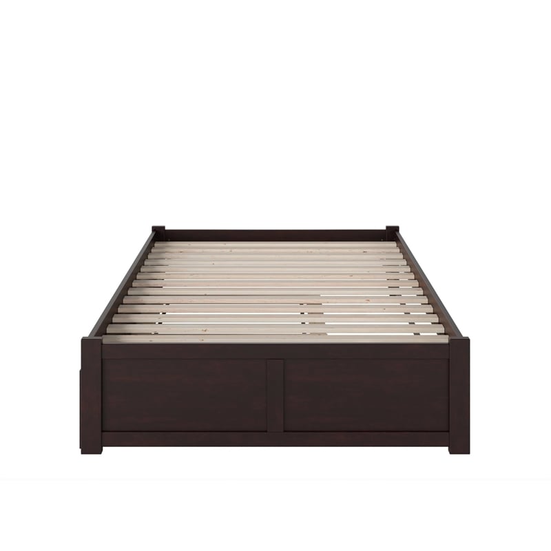 AFI Concord Full Solid Wood Platform Bed with Full Trundle in Espresso