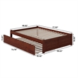 AFI Concord Full Solid Wood Platform Bed with Full Trundle in Walnut