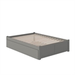 AFI Concord Full Solid Wood Platform Bed with Full Trundle in Gray