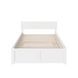 AFI Orlando Full Solid Wood Bed and Footboard with Full Trundle in White