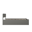 Orlando Full Wood Platform Bed with Footboard and Full Trundle in Grey