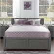 Orlando Full Wood Platform Bed with Footboard and Full Trundle in Grey