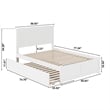 Nantucket Full Wood Platform Bed with Footboard and Full Trundle in White
