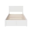 Nantucket Full Wood Platform Bed with Footboard and Full Trundle in White