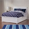 Nantucket Full Platform Bed with Matching Footboard and Full Trundle in White
