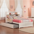 AFI Newport Full Solid Wood Bed with Full Trundle in White