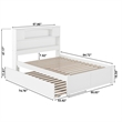 AFI Newport Full Solid Wood Bed with Full Trundle in White